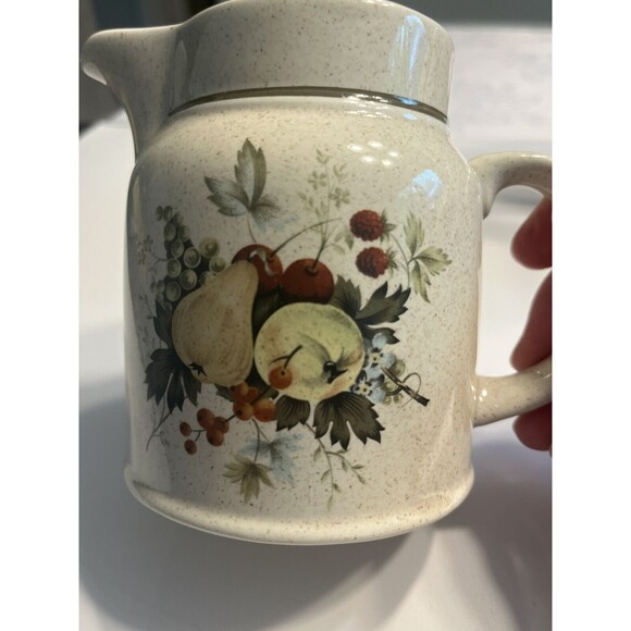 Royal Doulton Cornwall Apples Pears Coffee Pot Creamer Sugar Bowl Lid England - Picture 9 of 16